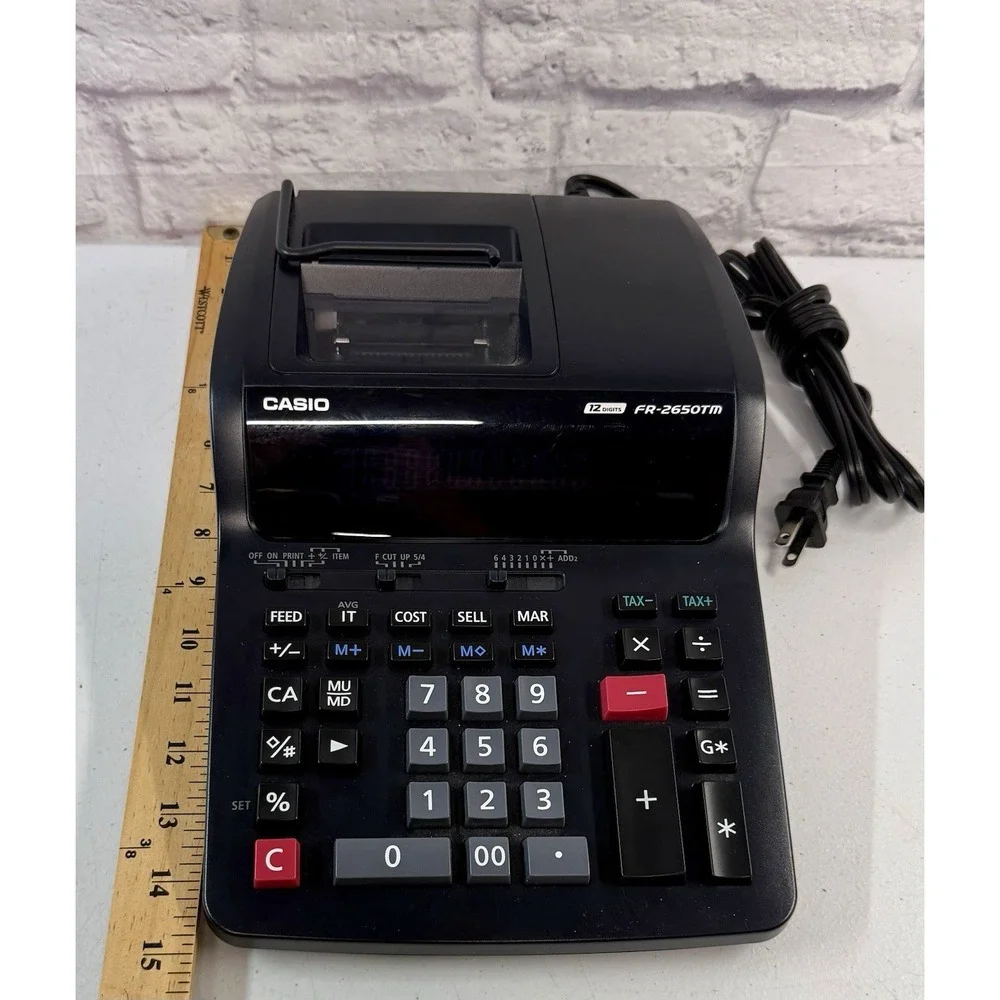 Casio FR-2650TM Desktop Printing Calculator Large Keys Large LCD Power Cord MINT